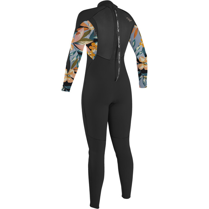 2024 O'Neill Girls Epic 3/2mm Back Zip GBS Wetsuit 4215BG - Black / Demiflor